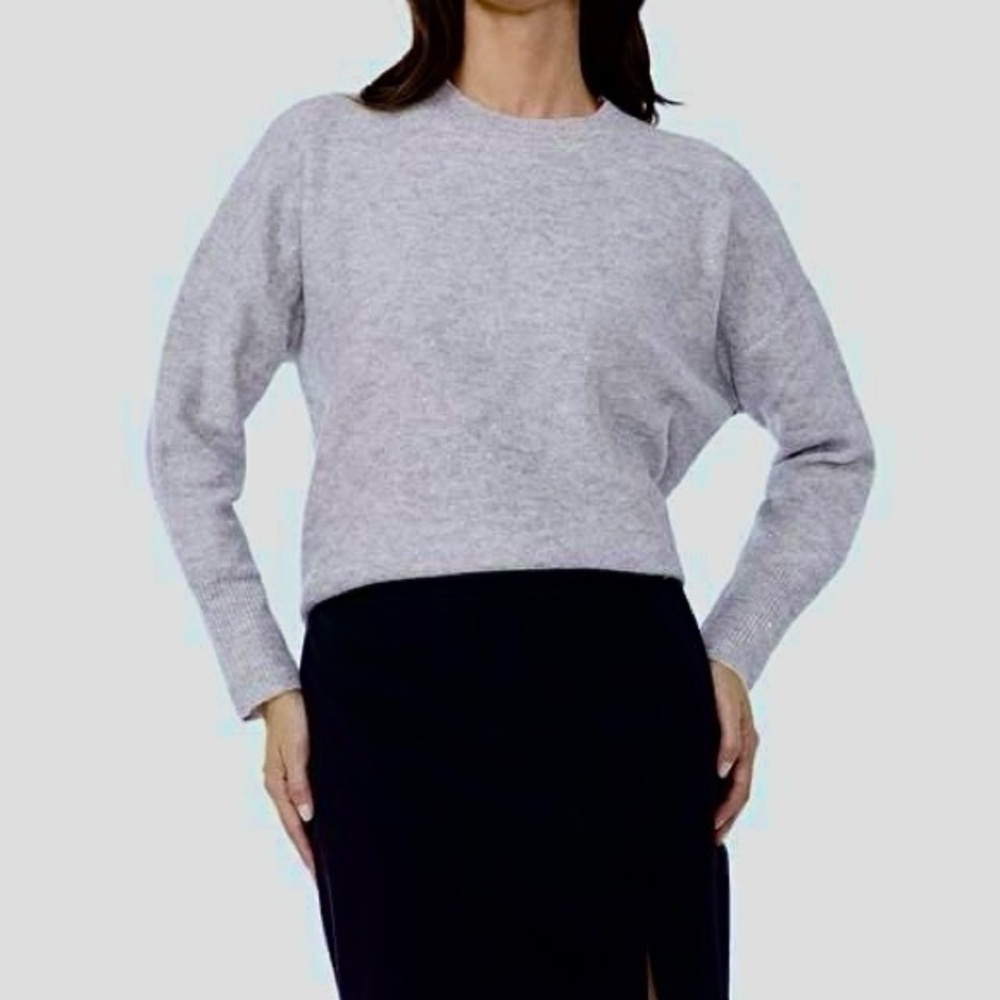 Vince Light Gray Crop Neck Sweater